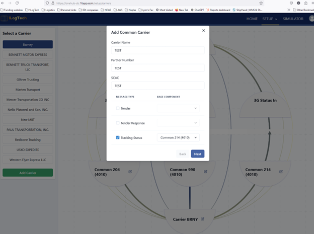 How to setup a new TL carrier as part of a Status SOP